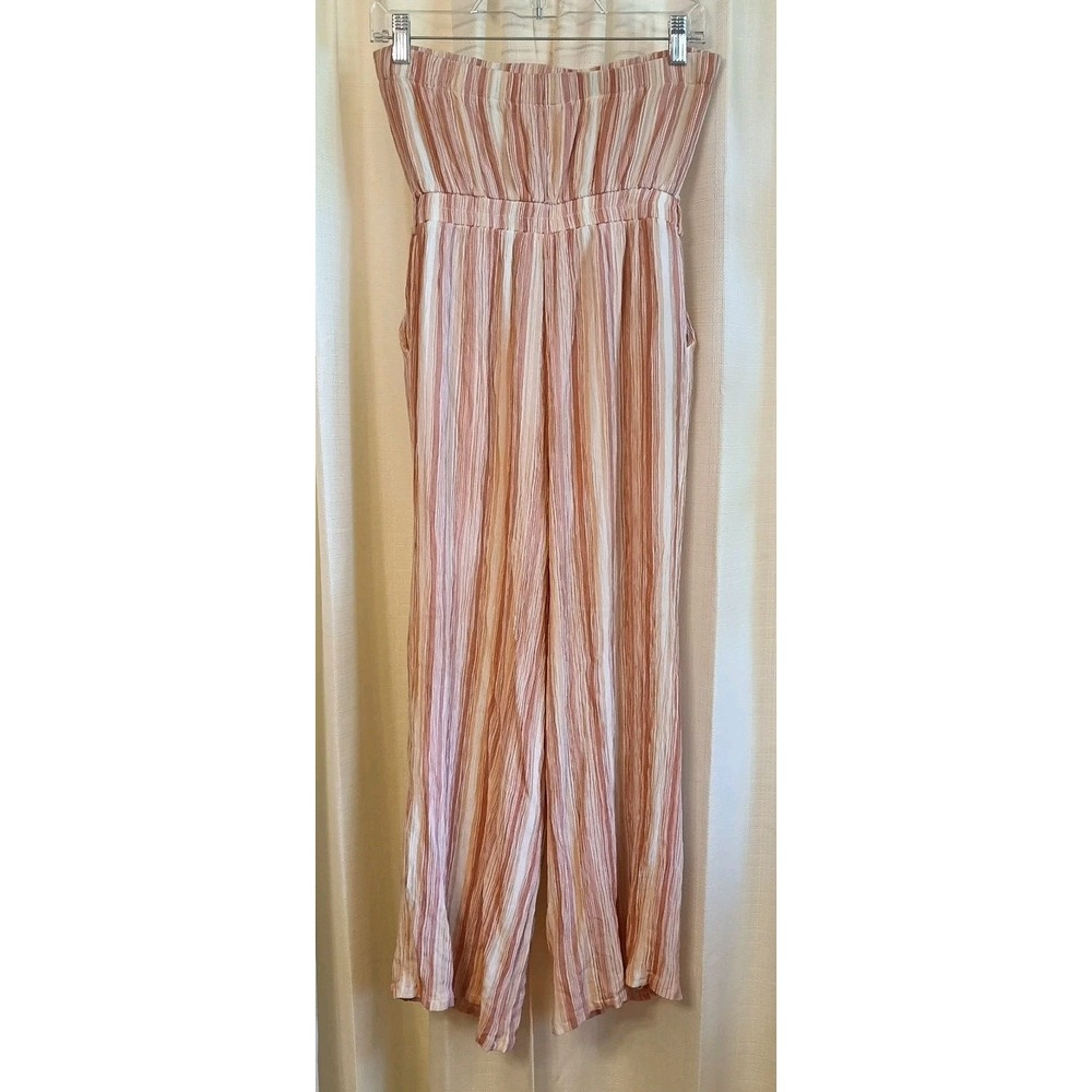 Sadie & Sage Women's Strapless 100% Rayon Romper Multicolor/Striped Size S - Picture 4 of 6